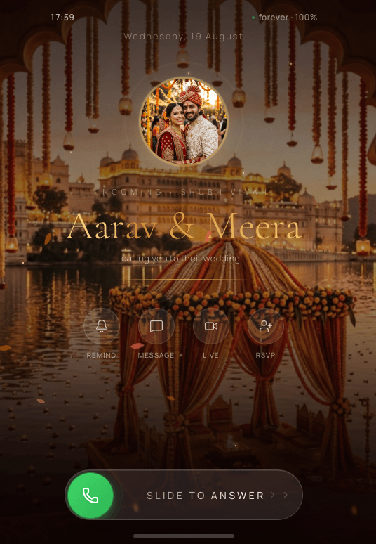 Slide to Shaadi — Interactive Call & Lakeside