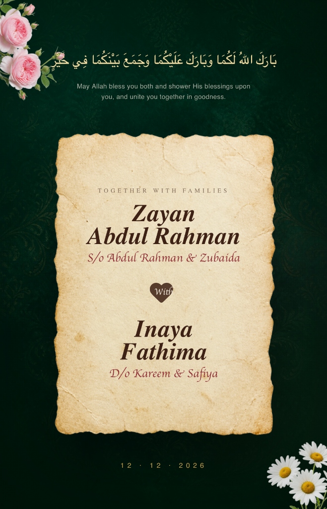 Emerald Nikah — Islamic Garden